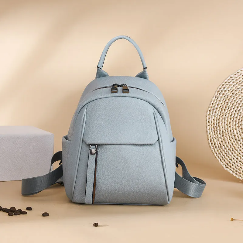 Women's Korean Soft Leather Fashion Artistic Backpacks