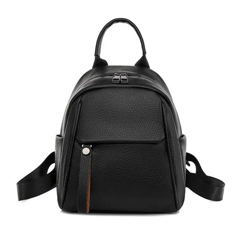 Women's Korean Soft Leather Fashion Artistic Backpacks