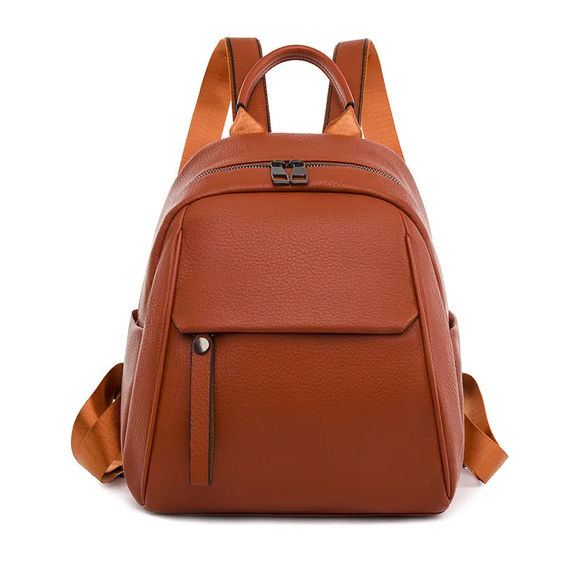Women's Korean Soft Leather Fashion Artistic Backpacks
