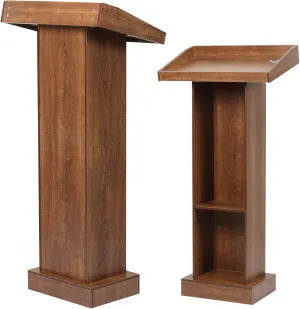 Wooden Podium Stand for Lectern Presentation Wedding Speech, Farmhouse Pulpit for Church Classroom (Walnut)