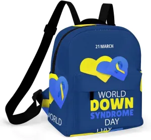 World Down Syndrome Awareness Day Backpacks Laptop Mini Backpacks for Women Travel Shoulder Bag Bookbag Rucksack Daypack 10 Inch