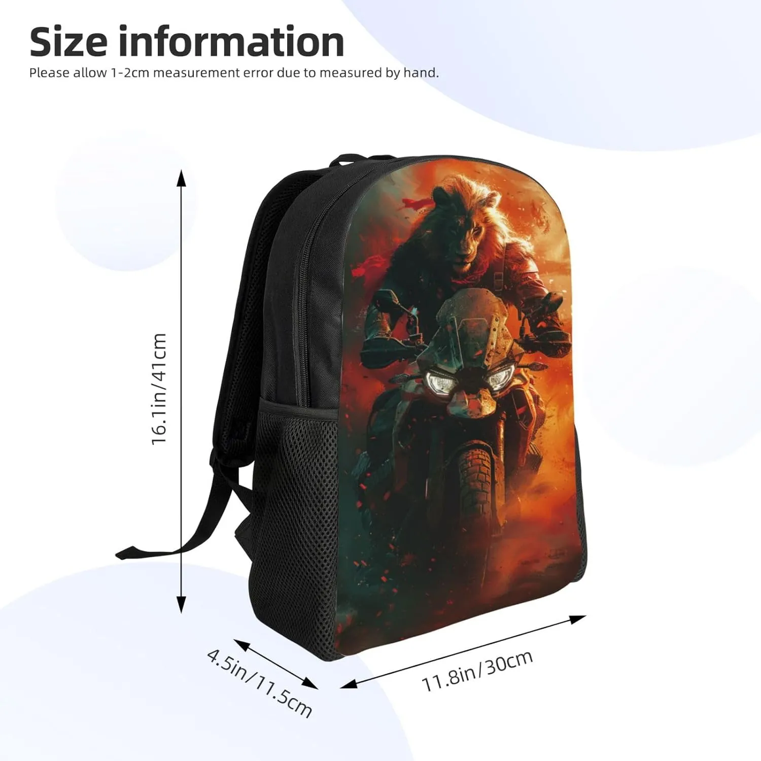 Xerial Motorcycle Lion Backpack Waterproof Anti Theft Durable Light Laptop Bag Backpacks For Women Men Travel Gym Backpack