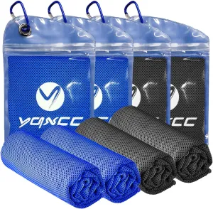 YQXCC 4 Pack Cooling Towels (40"x12") Cool for Neck, Microfiber Soft Breathable Chilly Towel for Yoga, Golf, Gym, Camping, Running, Workout & More Activities