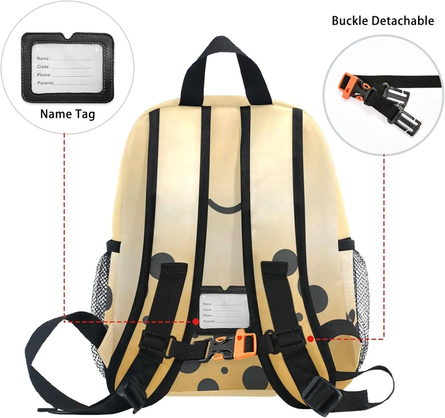 ZAZYXTJ Personalized Boba Bubble Tea Kids Backpack for Boys Girls Toddler Backpack with Chest Strap Name Tag Preschool Backpack 3-8 Years Old