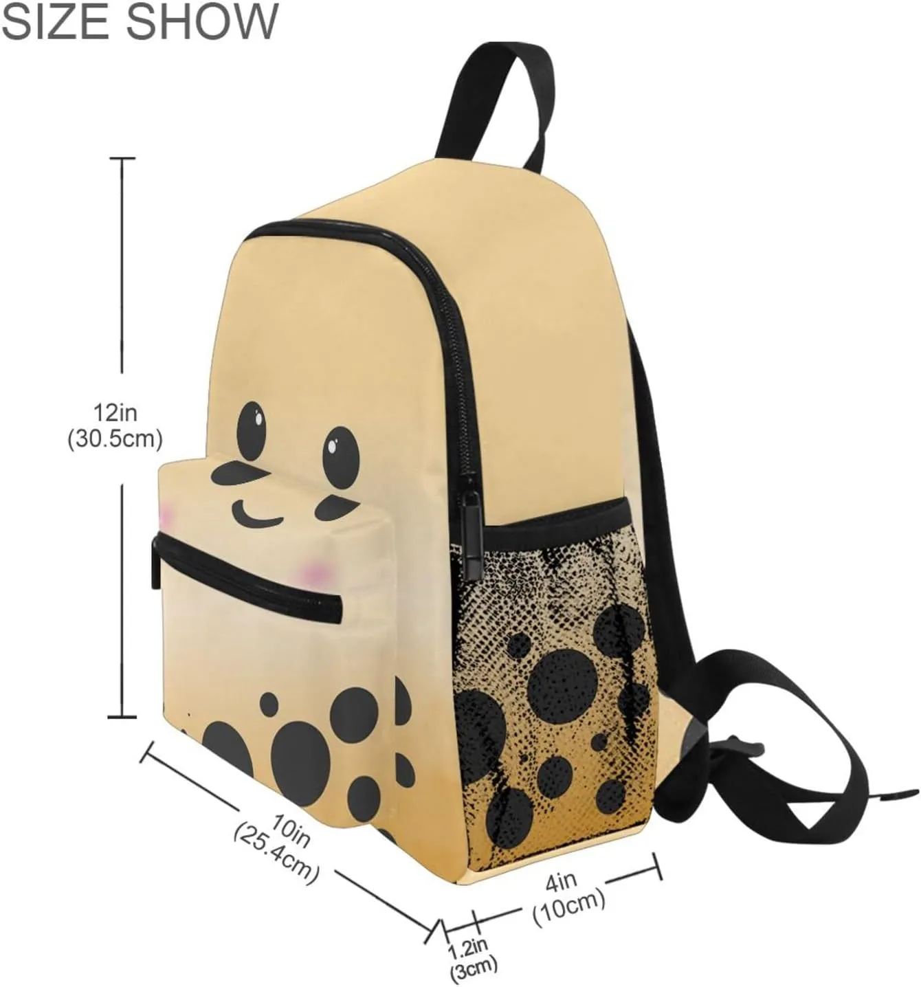 ZAZYXTJ Personalized Boba Bubble Tea Kids Backpack for Boys Girls Toddler Backpack with Chest Strap Name Tag Preschool Backpack 3-8 Years Old