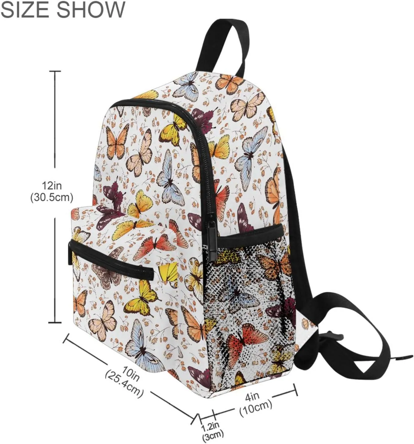 ZAZYXTJ Personalized Butterfly Kids Backpack for Boys Girls Toddler Backpack with Chest Strap Name Tag Preschool Backpack 3-8 Years Old