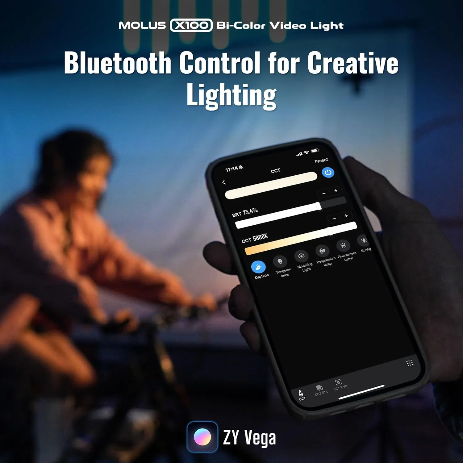ZHIYUN MOLUS X100 Bi-color Combo 100W Video Light [Official] V2 Upgraded Version Professional Photography Lighting Portable Continuous Output Lighting 2700K~6500K CRI≥95 TLCI≥97 for Youtuber TT Photog