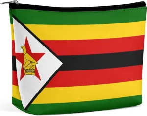 Zimbabwe Flag Cosmetic Bag Makeup Organizer Travel-Friendly Pouch for Girls Women