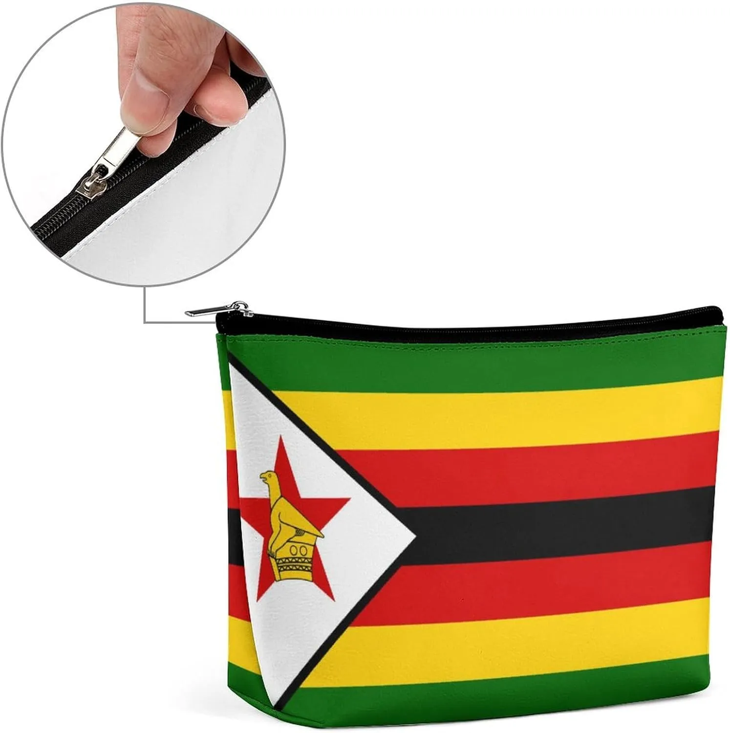 Zimbabwe Flag Cosmetic Bag Makeup Organizer Travel-Friendly Pouch for Girls Women