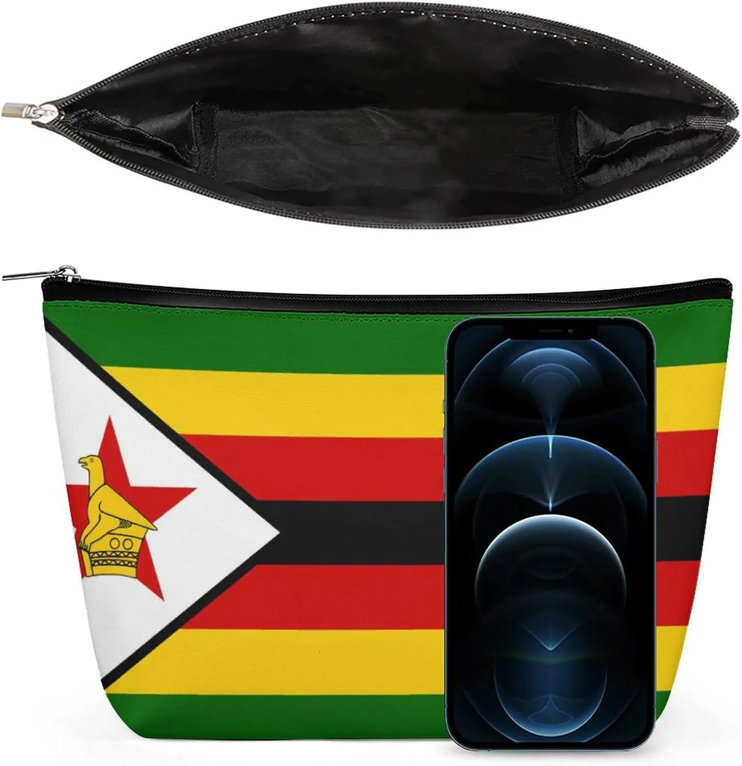 Zimbabwe Flag Cosmetic Bag Makeup Organizer Travel-Friendly Pouch for Girls Women