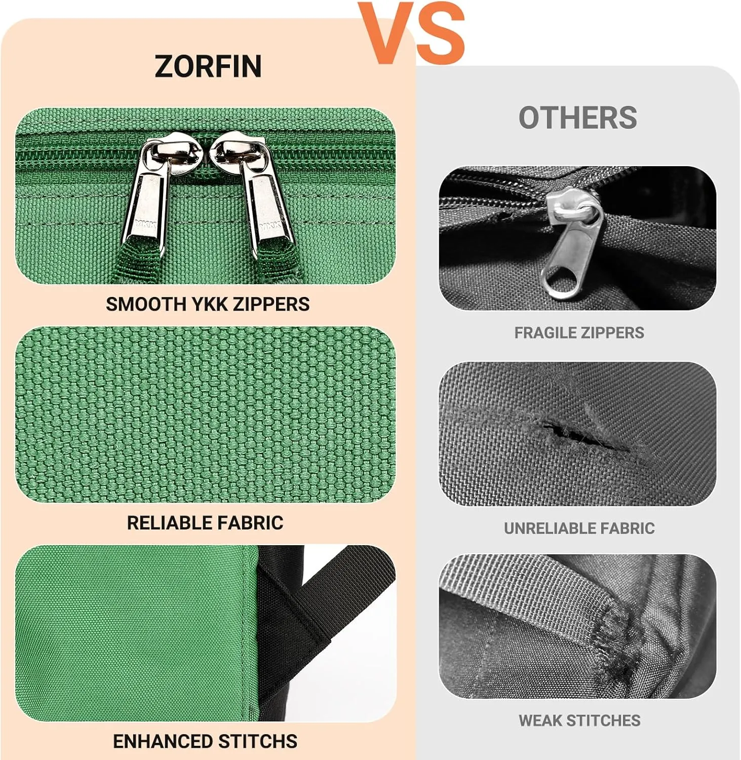 ZORFIN Simple Backpack for School Work Travel: Lightweight Bookbag for Girls and Boys - Water Resistant Backpacks for Men and Women - Green