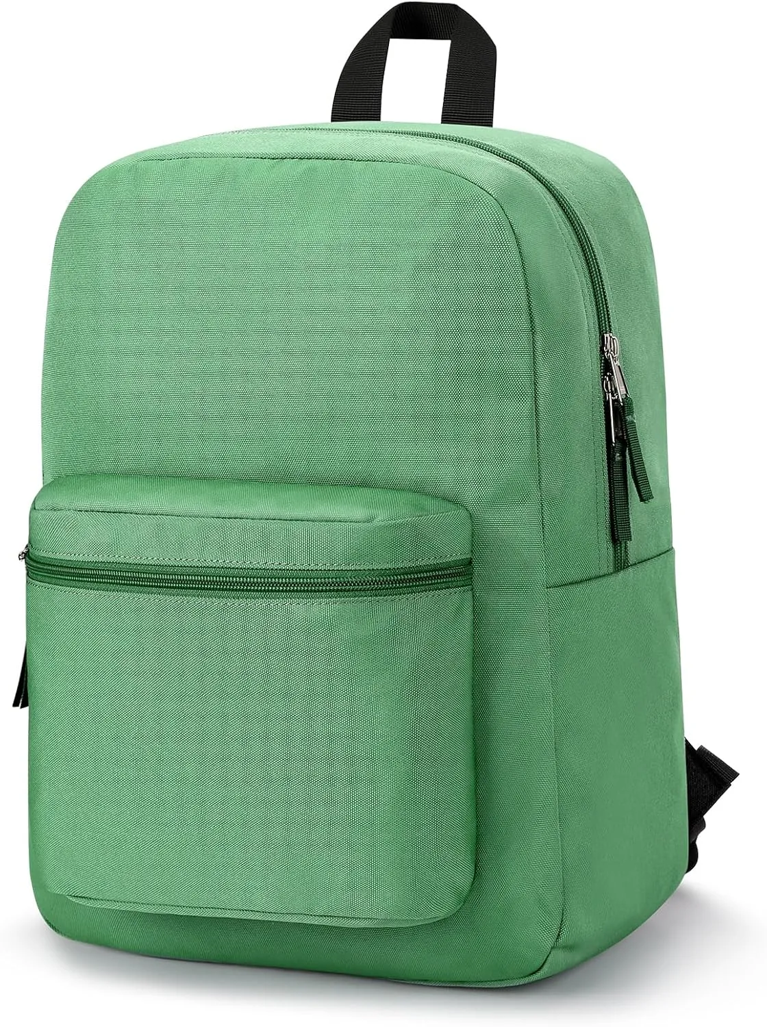 ZORFIN Simple Backpack for School Work Travel: Lightweight Bookbag for Girls and Boys - Water Resistant Backpacks for Men and Women - Green