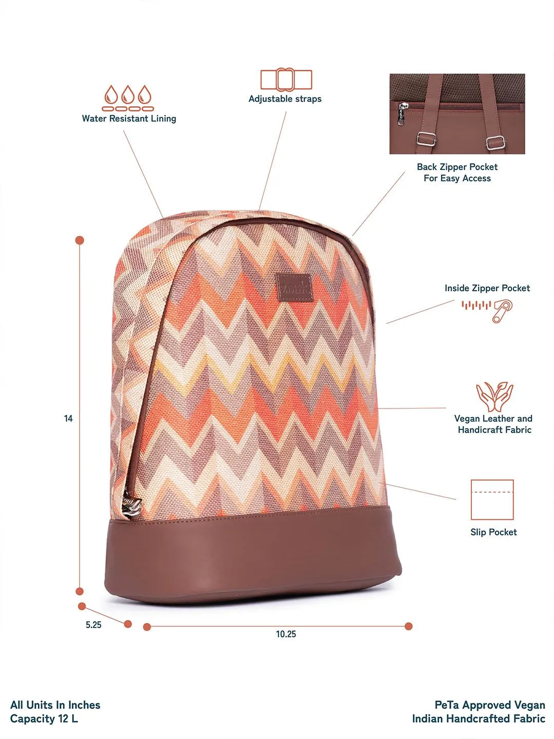 ZOUK Geometric Printed Backpack