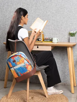ZOUK Women Abstract Printed Backpack